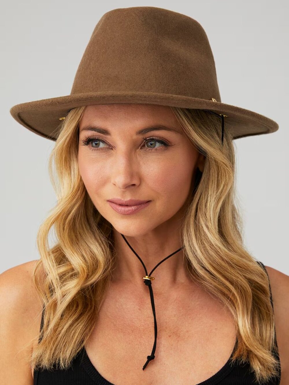 Van Palma Wide Brim Wool Fedora Taupe Size M
